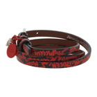 Alexander McQueen Black and Red Graffiti Double-Wrap Bracelet