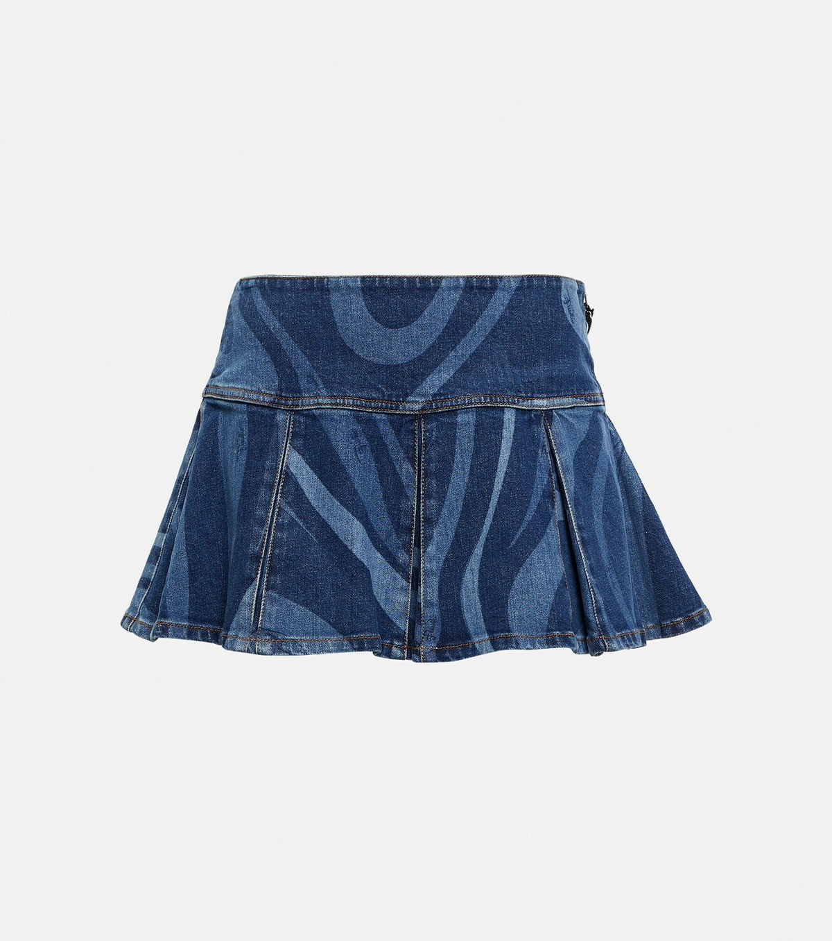 Pucci Marmo pleated denim miniskirt Emilio Pucci