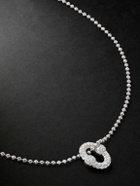 Greg Yuna - Umlaut 18-Karat White Gold Diamond Ball Chain Necklace