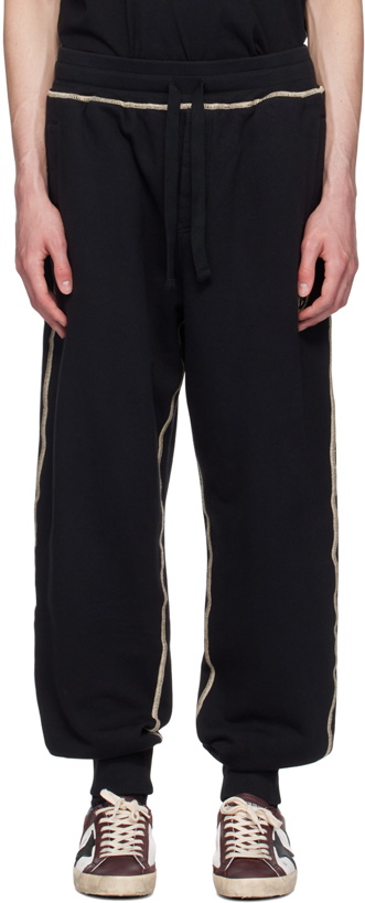 Photo: Dolce&Gabbana Black Heraldic DG Logo Sweatpants