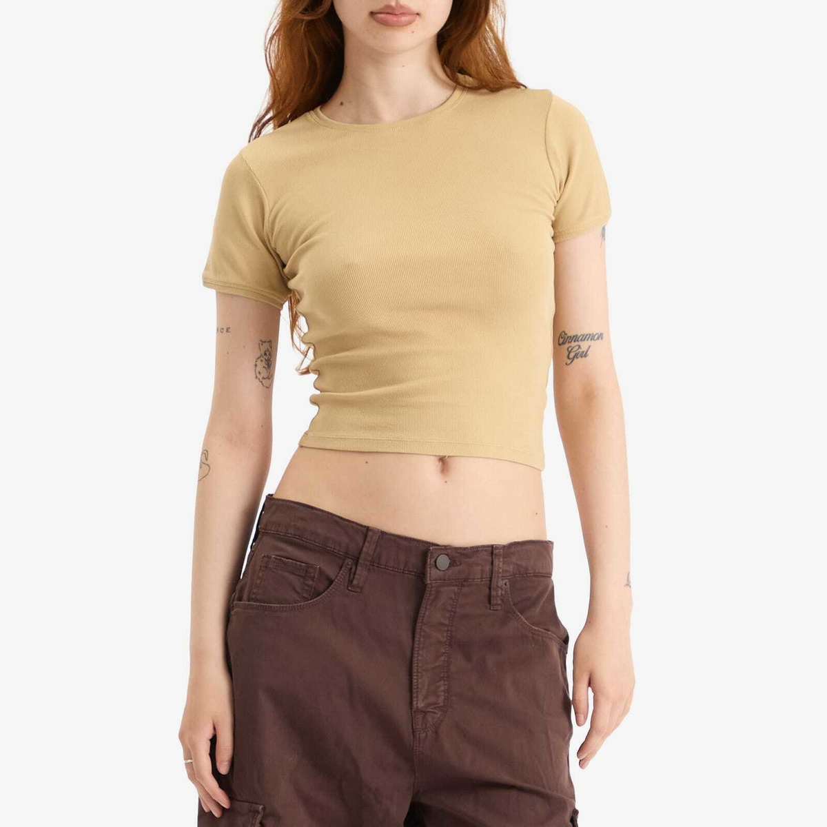 Represent Women's Initial Baby T-Shirt in Iced Coffee