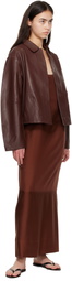 St. Agni Brown Cocoon Leather Jacket