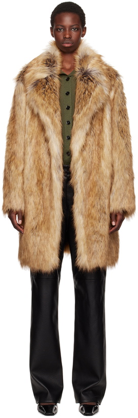 Photo: Recto Beige 70s Orchid Faux-Fur Coat