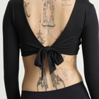 TALA Women's Tie Reversible Long Sleeve Top in Shadow Black
