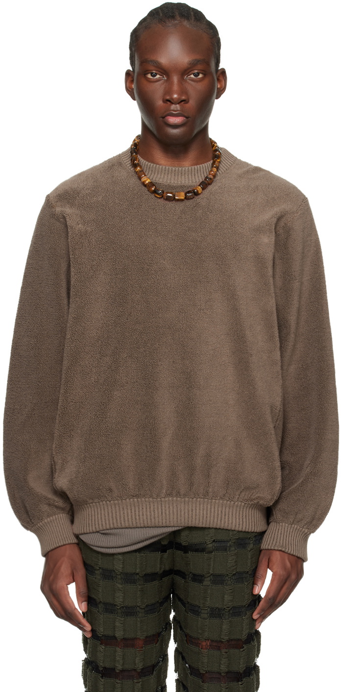 Isa Boulder SSENSE Exclusive Brown Towel Sweater Isa Boulder