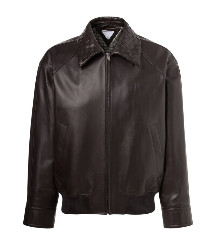 Photo: Bottega Veneta Intrecciato leather jacket