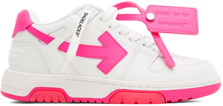 Photo: Off-White White & Pink Out Of Office Sneakers
