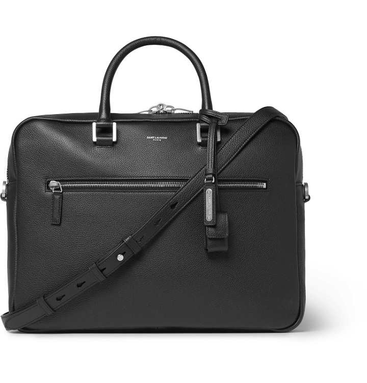 Photo: SAINT LAURENT - Full-Grain Leather Briefcase - Black