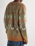 Needles - Intarsia Mohair-Blend Cardigan - Brown