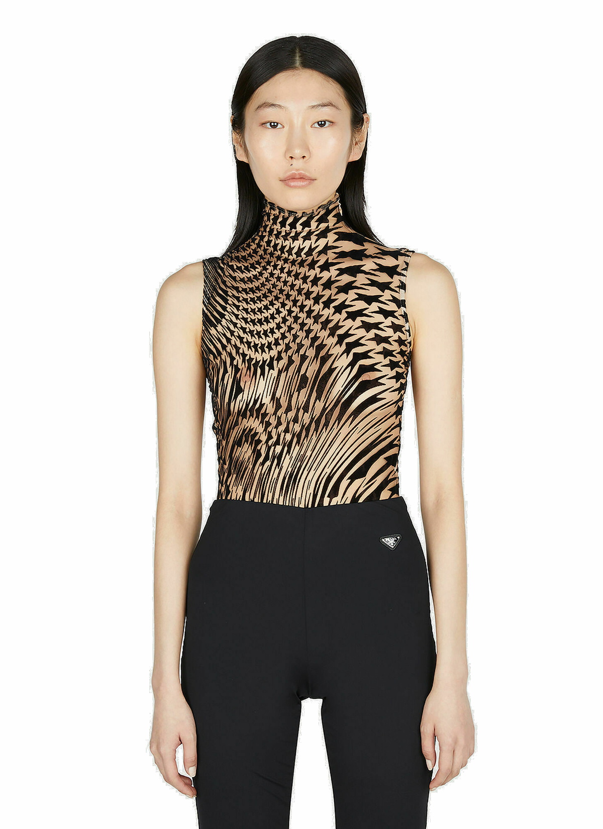 インナー・ルームウェアその他 MUGLER SS23 MESH BODY (23S1BO0204680 B1919 BLACK BLACK) black ruched bodysuit | MUGLER Official Website – Mugler
