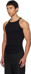 Courrèges Black Buckle 90's Rib Tank Top