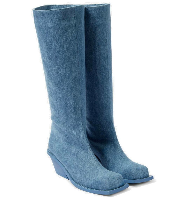 Photo: Gia Borghini Blondine denim knee-high boots
