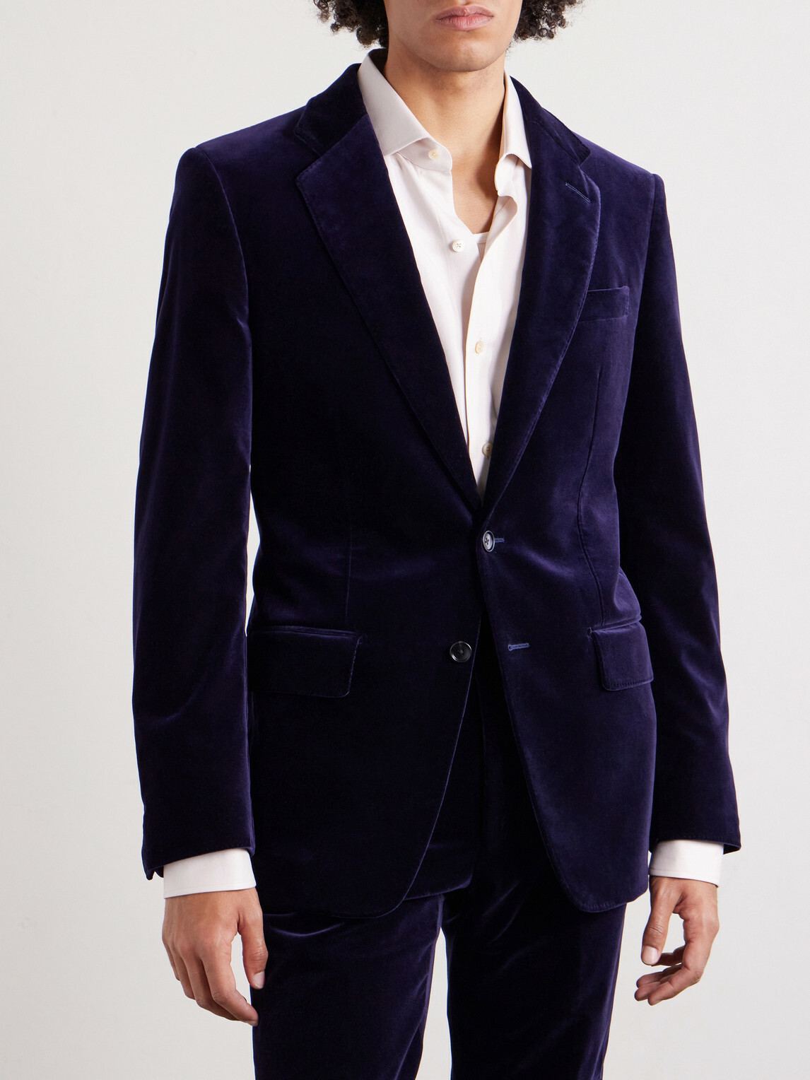 TOM FORD - Atticus Slim-Fit Cotton-Blend Velvet Blazer - Purple