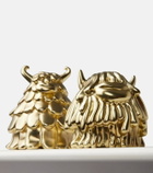 L'Objet - Niki + Simon brass salt and pepper shakers