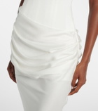 Alex Perry Bridal draped crêpe satin corset gown