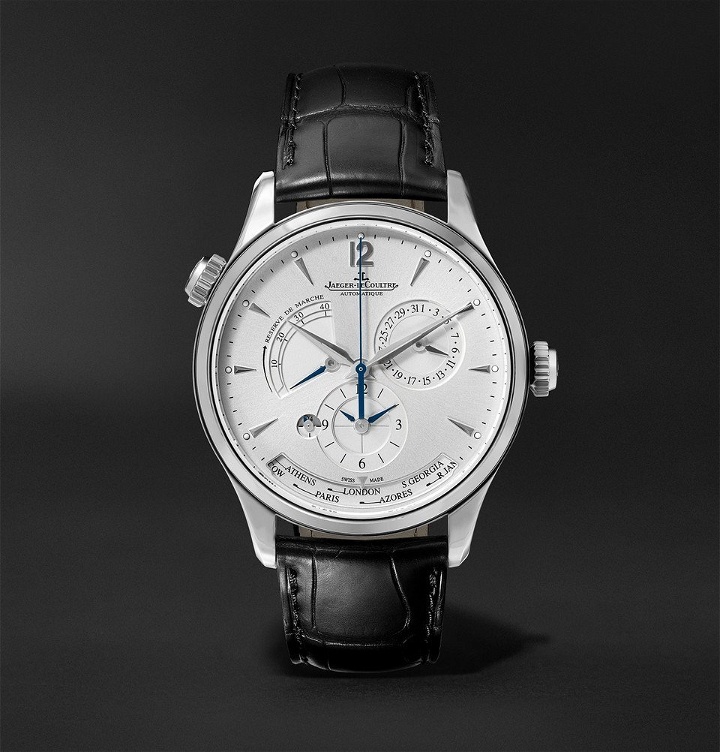 Photo: Jaeger-LeCoultre - Master Geographic Automatic 39mm Stainless Steel and Alligator Watch - Men - Silver
