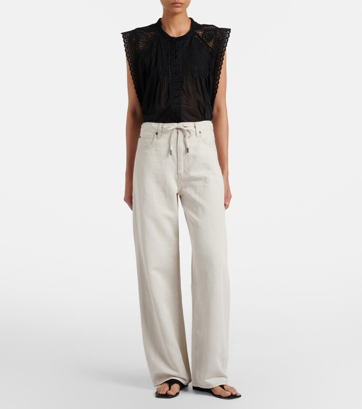 Frame Off Duty Drawstring wide-leg jeans