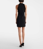 Alessandra Rich Bow-detail wool-blend crêpe minidress