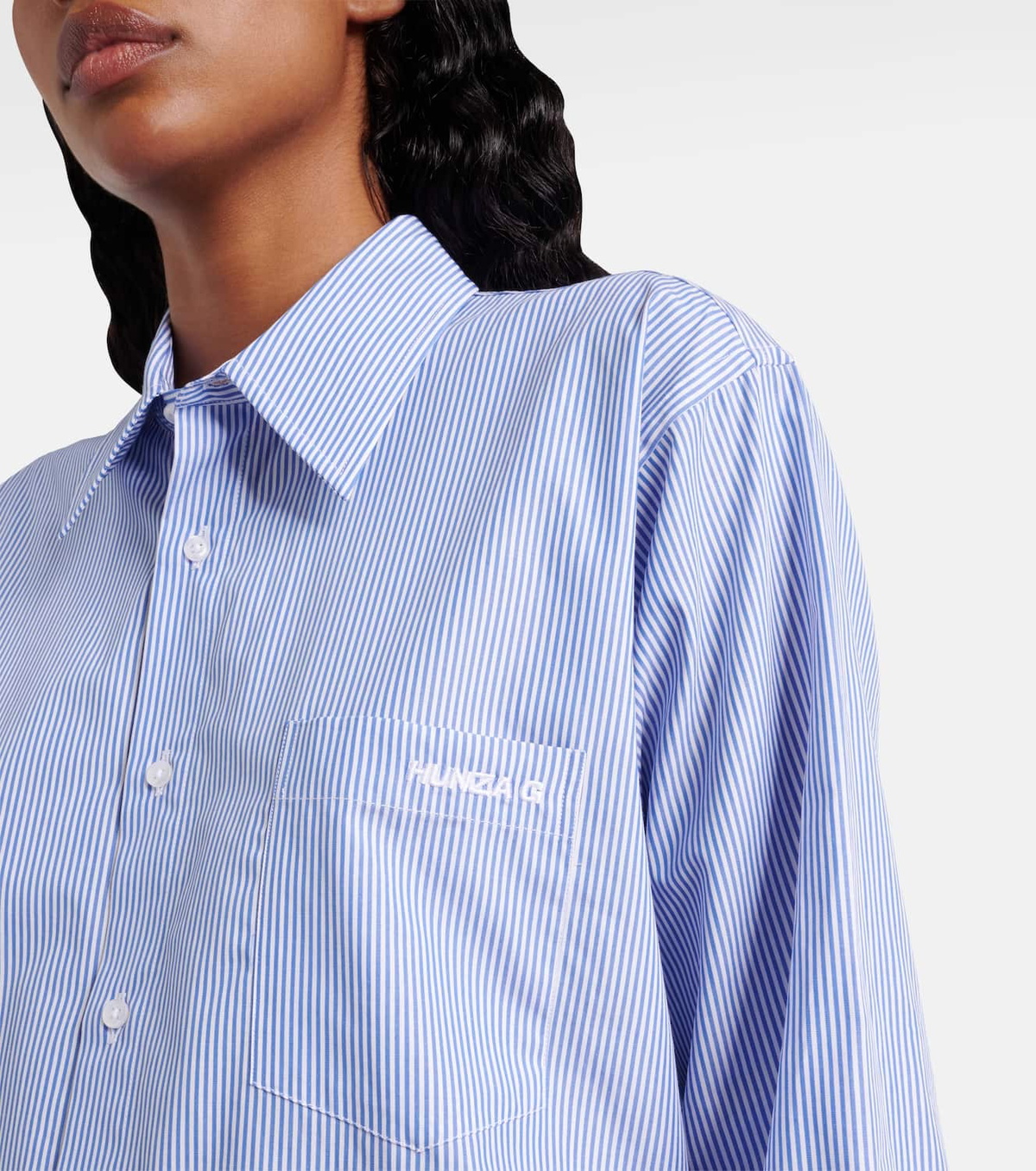 Hunza G Striped cotton poplin shirt