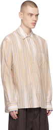 COMMAS Beige Striped Shirt