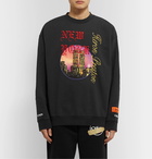 Heron Preston - Logo-Embroidered Printed Loopback Cotton-Jersey Sweatshirt - Black