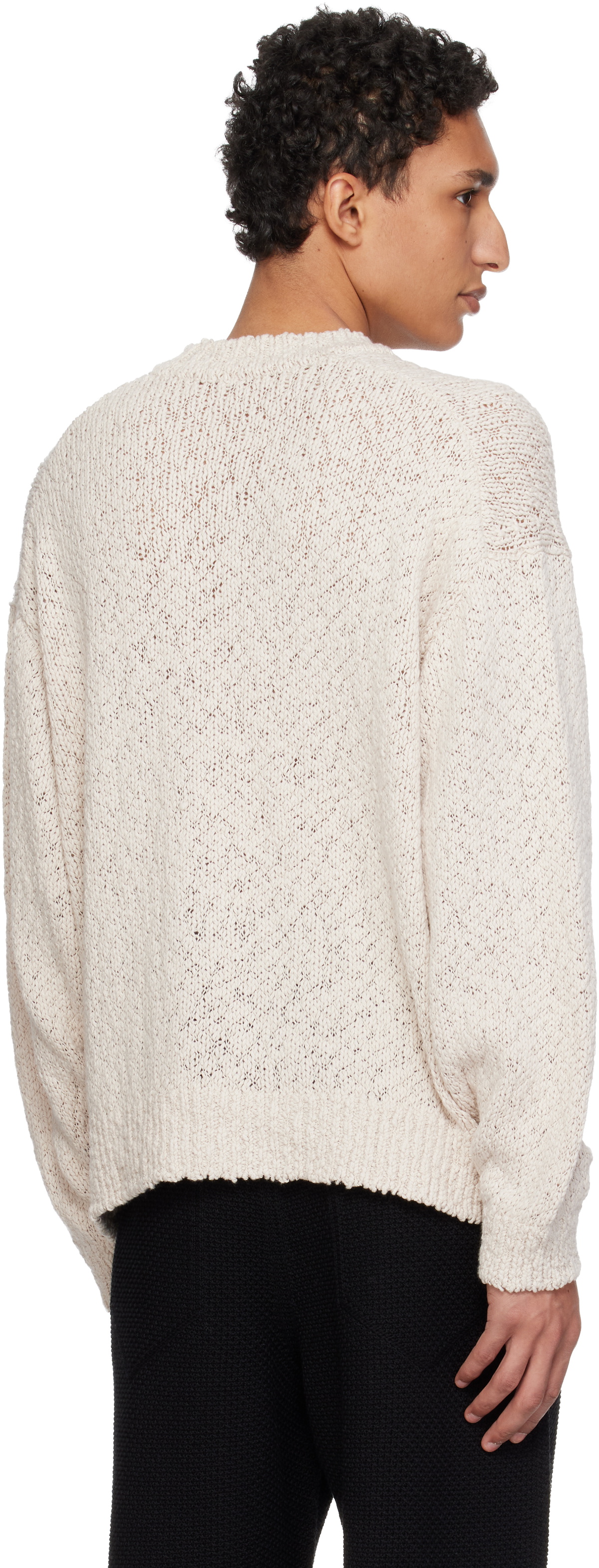 HOMME PLISSÉ ISSEY MIYAKE Beige Risotto Knit Sweater
