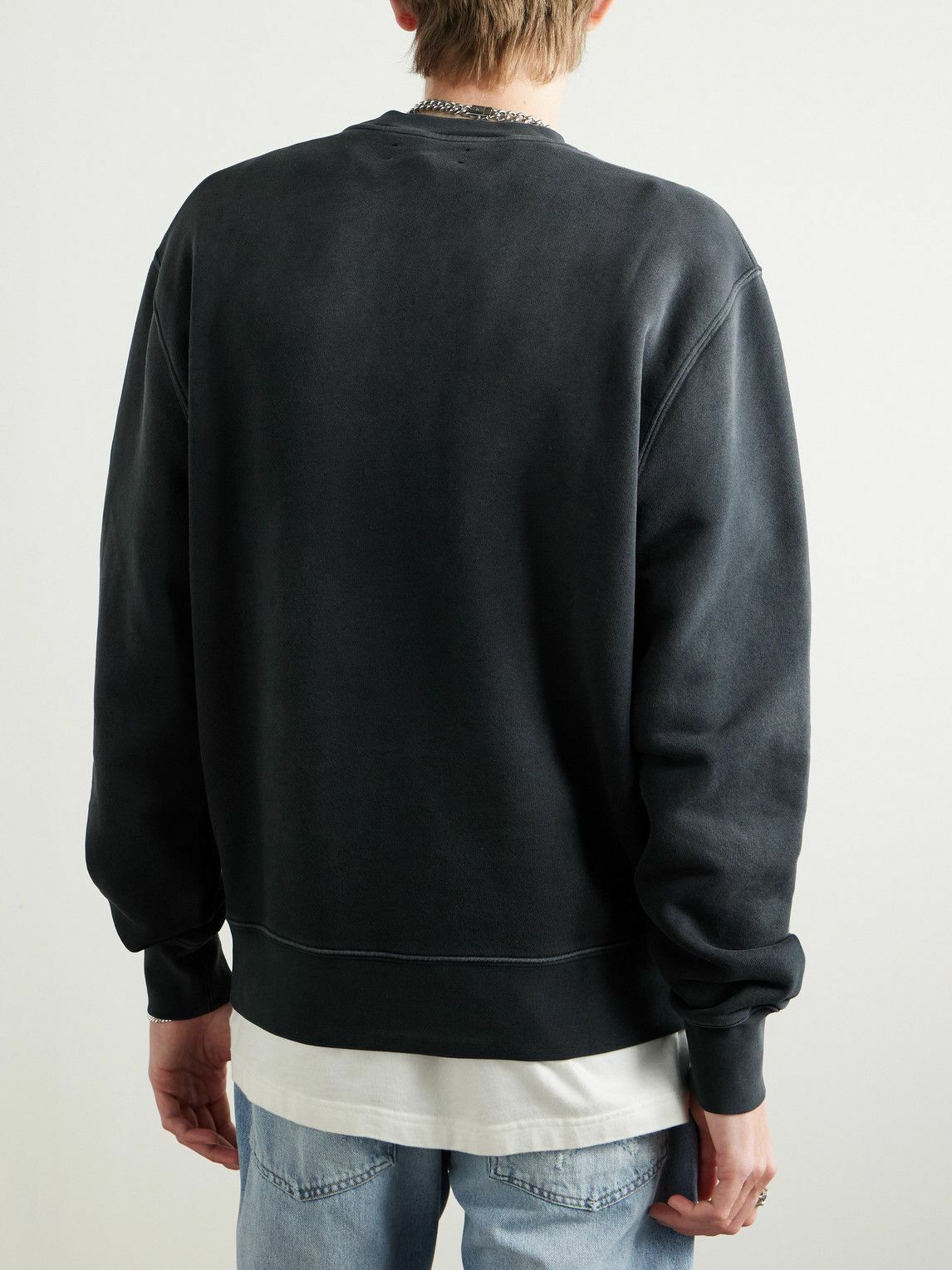 AMIRI - Music Record Logo-Print Cotton-Jersey Sweatshirt - Black