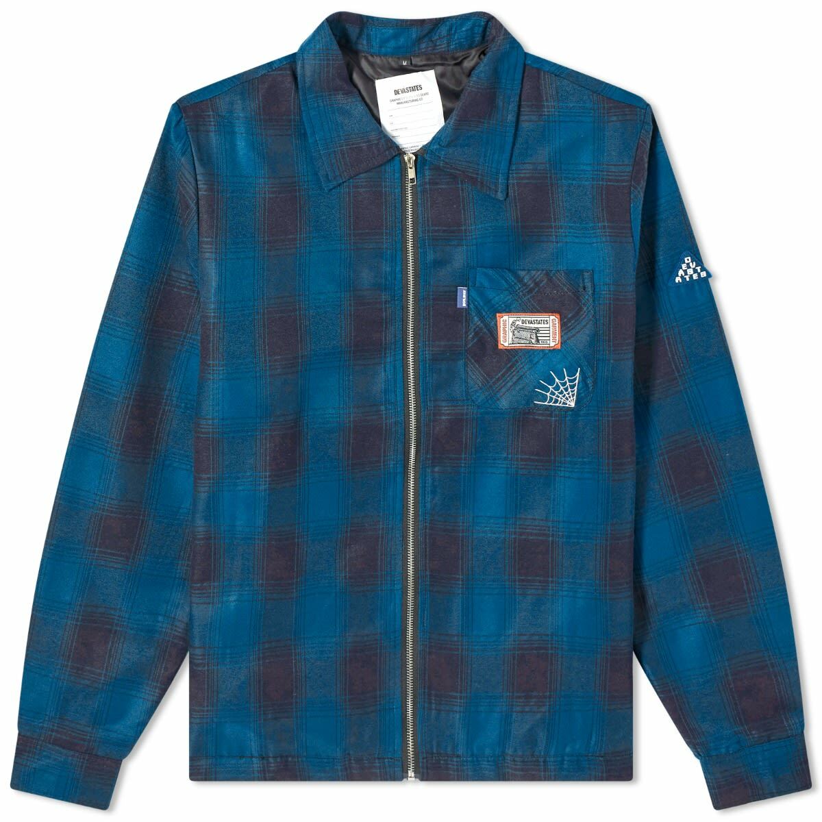 Deva States Men's Cobweb Flannel Overshirt in Blue