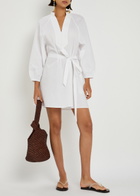 Tory Burch Belted Cotton Tunic White