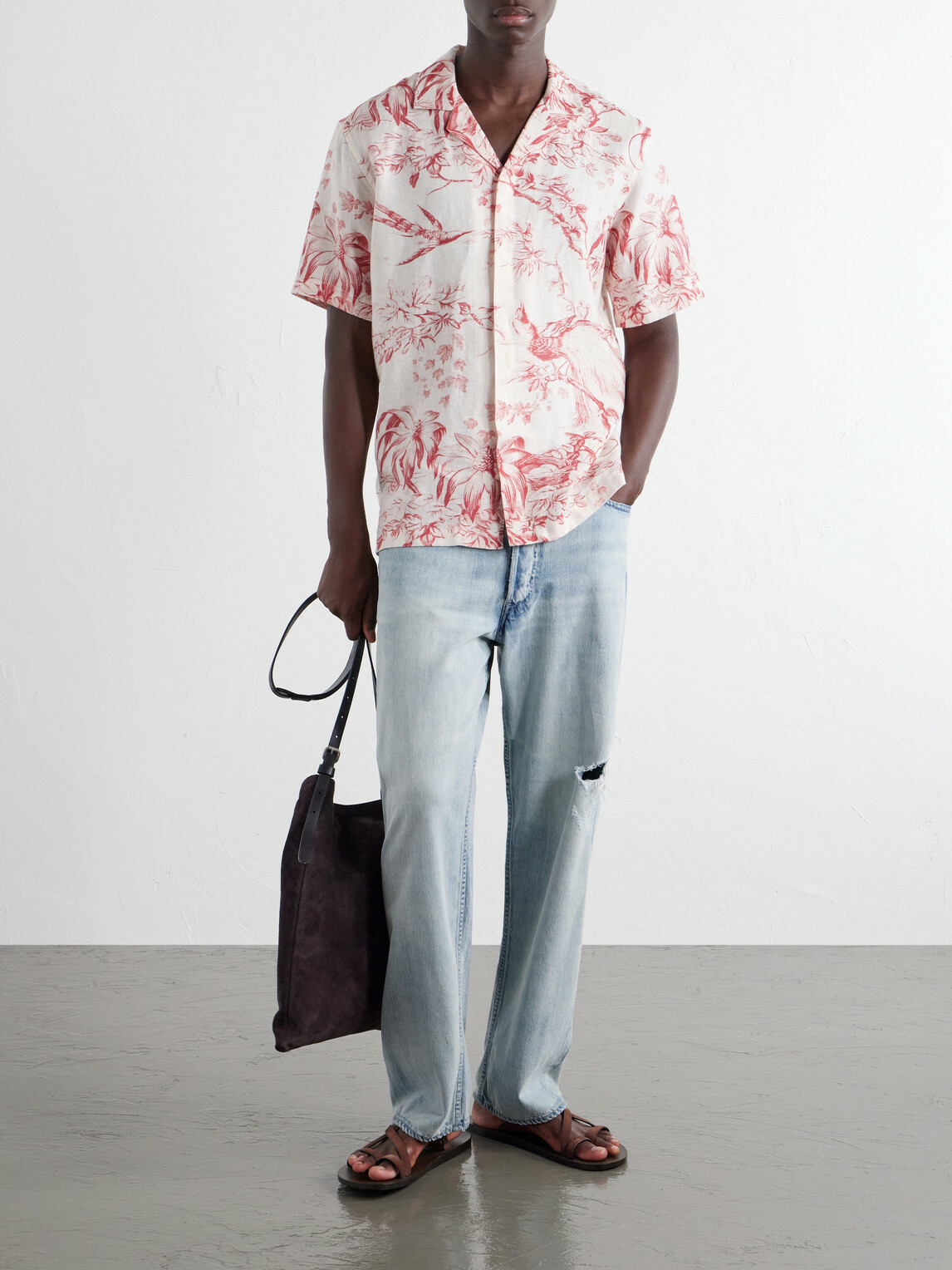 Orlebar Brown - Maitan Camp-Collar Printed Linen Shirt - Red