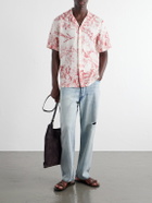 Orlebar Brown - Maitan Camp-Collar Printed Linen Shirt - Red