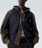 Sacai Cotton-blend and twill hoodie