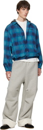We11done Blue Check Coach Jacket