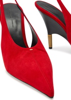 Khaite Bella 100 18kt Gold-plated Suede Slingback Pumps