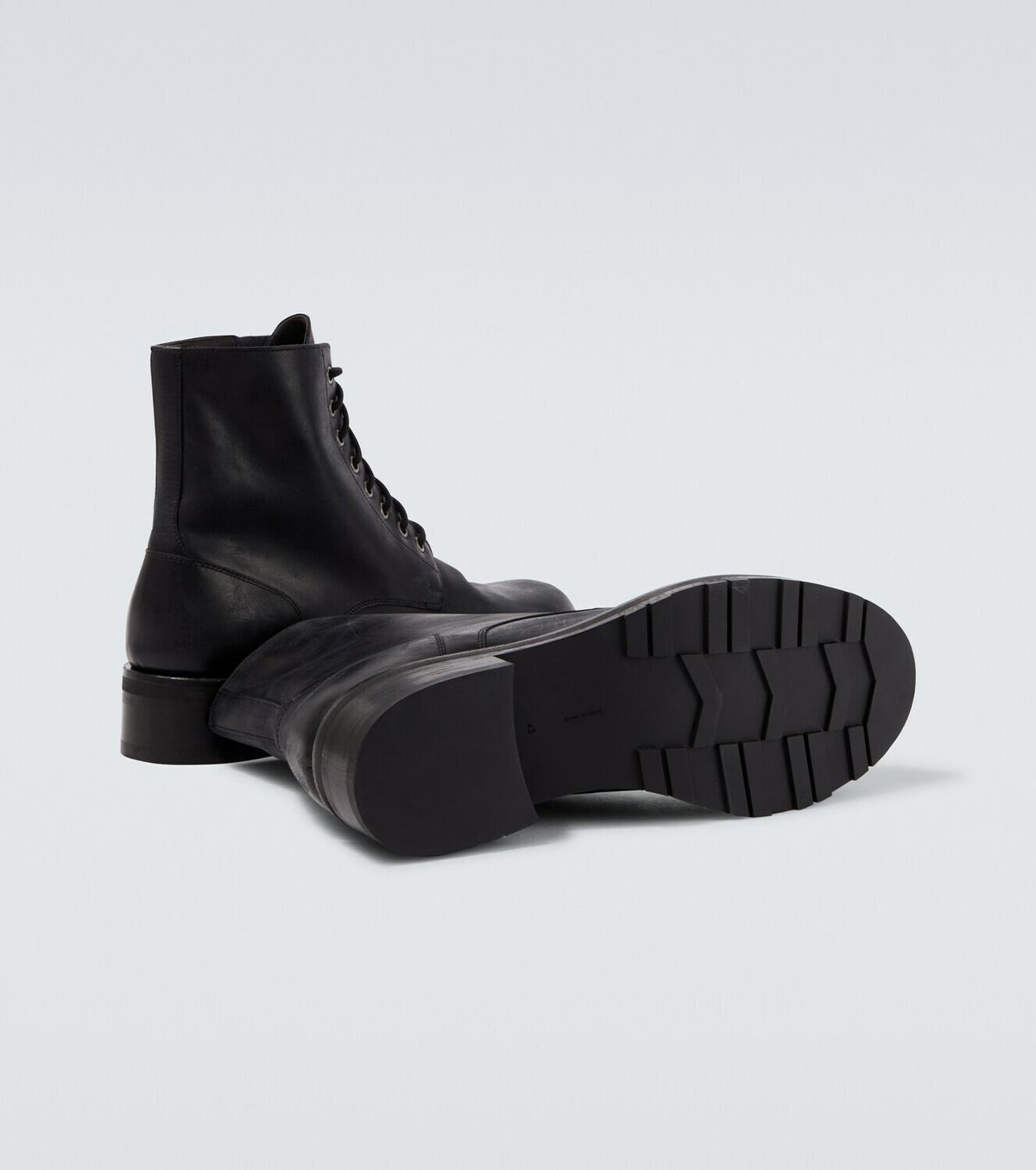 The Row Leather combat boots