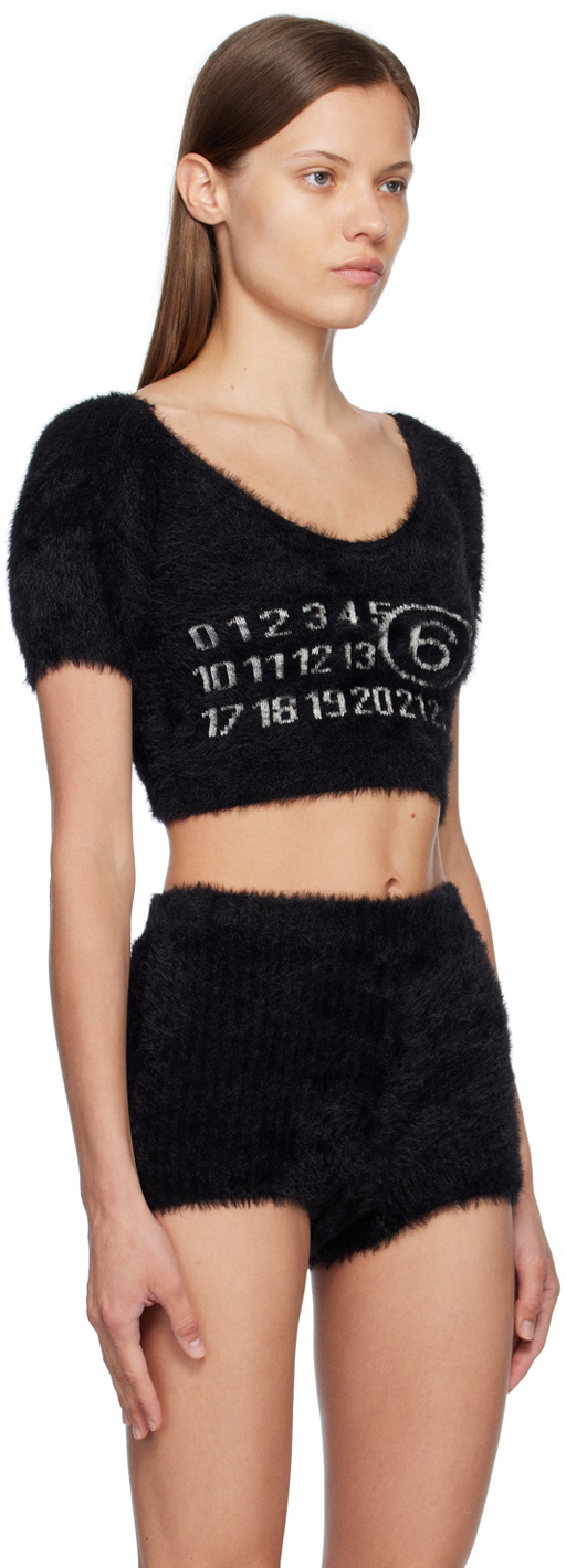 MM6 Maison Margiela Black Off-The-Shoulder Sweater MM6