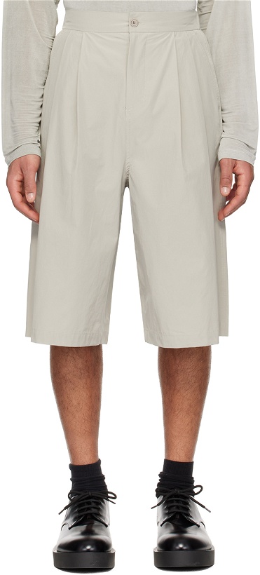 Photo: AMOMENTO Taupe Two Tuck Shorts