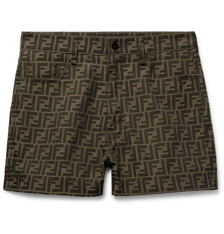 Photo: Fendi - Logo-Jacquard Shorts - Men - Brown