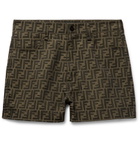 Fendi - Logo-Jacquard Shorts - Men - Brown