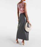 The Frankie Shop Nan asymmetric faux leather maxi skirt