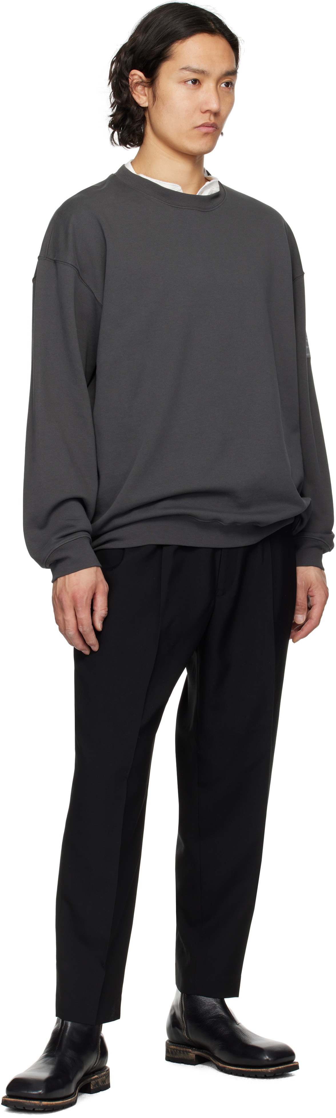 N.Hoolywood Black Wide Tapered Easy Trousers