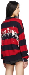Palm Angels Navy & Red Wool Sweater