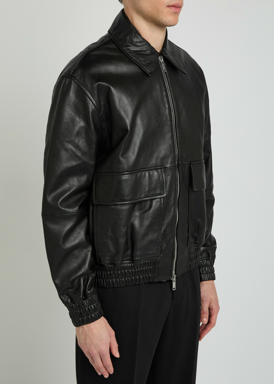 Studio Nicholson Piston Leather Jacket Black