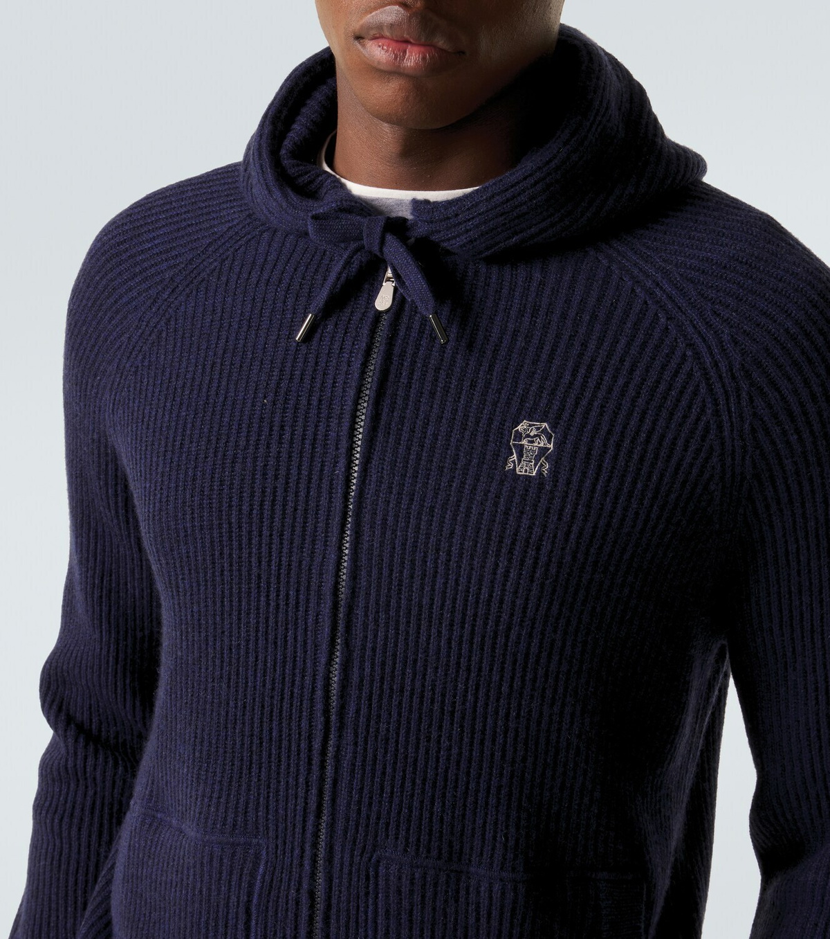 Brunello Cucinelli Ribbed-knit cashmere zip-up cardigan
