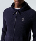 Brunello Cucinelli Ribbed-knit cashmere zip-up cardigan