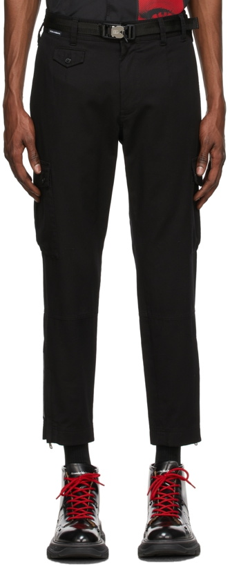 Photo: Dolce & Gabbana Black Stretch Cargo Pants