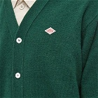 Danton Men's Logo Lambswool Cardigan in Green