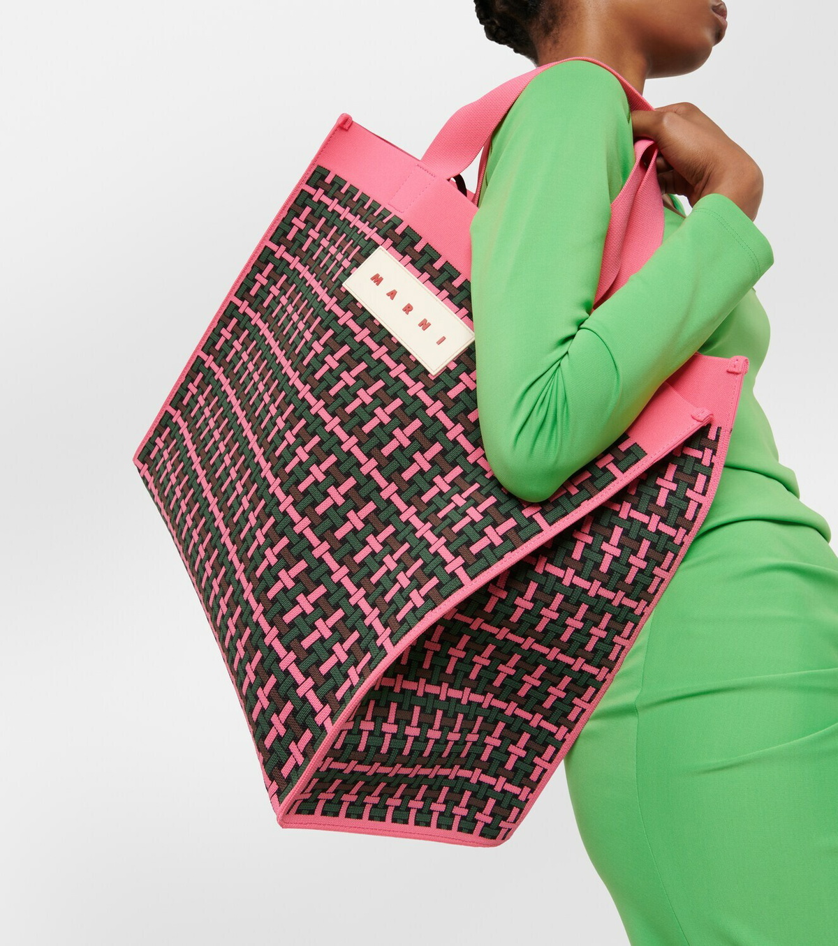 Marni Large logo jacquard tote bag Marni