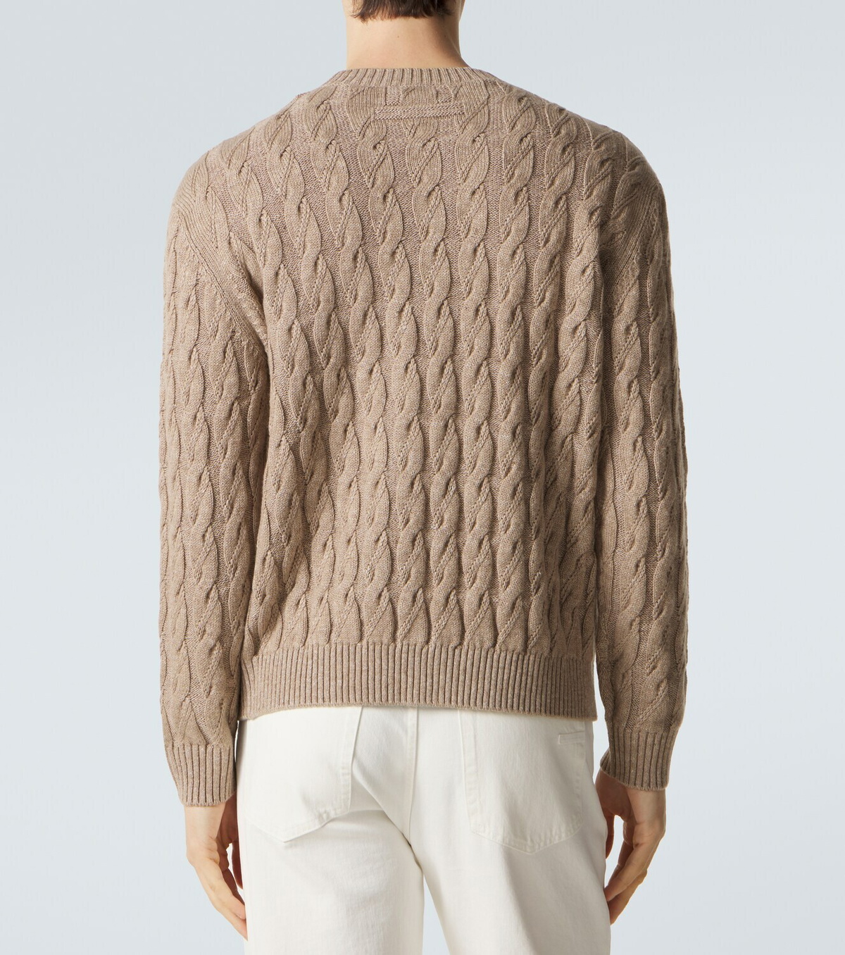 Zegna Cable-knit linen, cashmere, and silk sweater