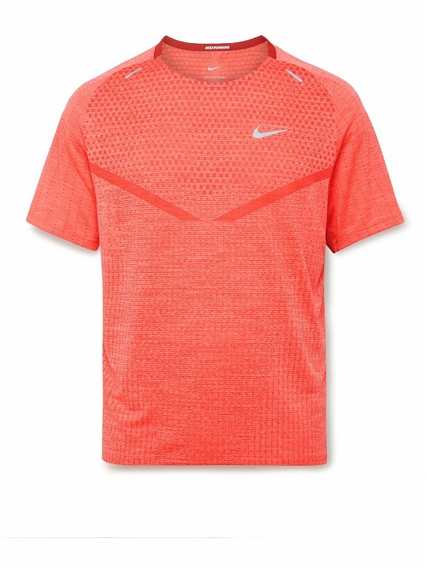 Photo: Nike Running - Slim-Fit Dri-FIT ADV TechKnit T-Shirt - Orange